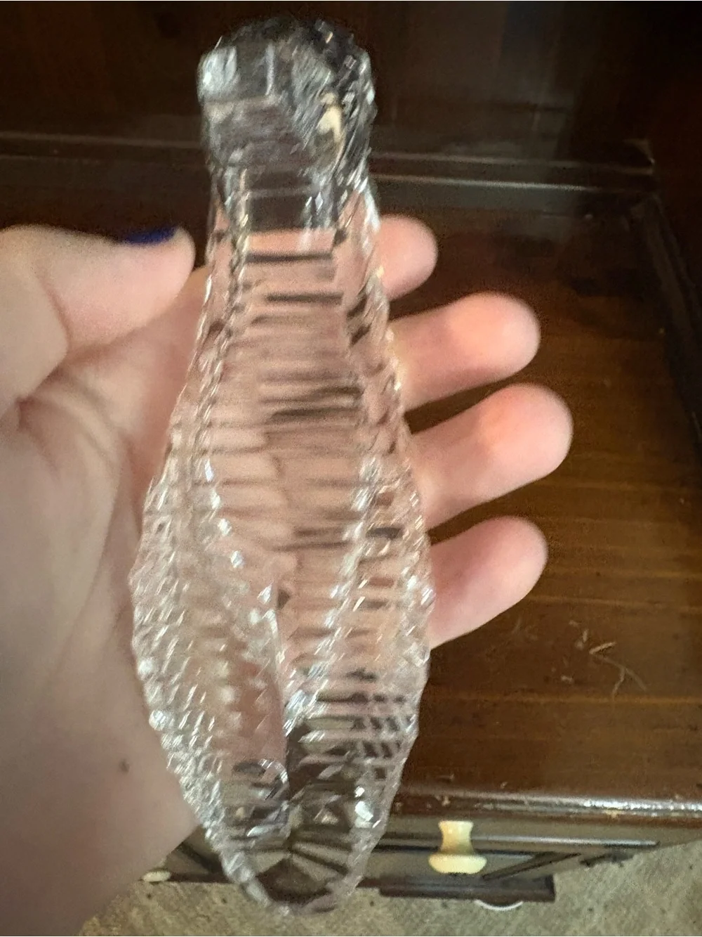 Clear Textured Glass slipper Irish crystal